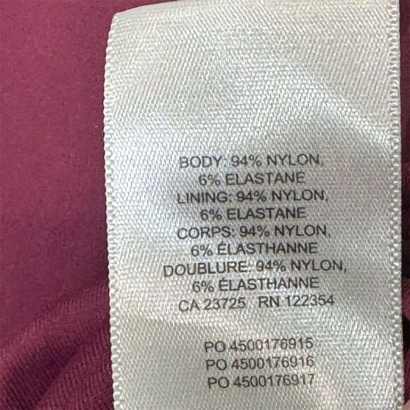 Babaton Burgundy High Neck Sleeveless Bodysuit Size L Nylon Blend Minimalist - Picture 9 of 9